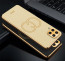 Vaku ® Samsung Galaxy M33 Skylar Leather Pattern Gold Electroplated Soft TPU Back Cover