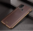 Vaku ® Samsung Galaxy F41 Vertical Leather Stitched Gold Electroplated Soft TPU Back Cover