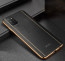Vaku ® Poco M3 Vertical Leather Stitched Gold Electroplated Soft TPU Back Cover