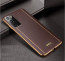 Vaku ® Samsung Galaxy Note 20 Vertical Leather Stitched Gold Electroplated Soft TPU Back Cover