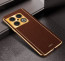 Vaku ® OnePlus 10 Pro Luxemberg Series Leather Stitched Gold Electroplated Soft TPU Back Cover