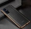 Vaku ® OnePlus 9 Vertical Leather Stitched Gold Electroplated Soft TPU Back Cover