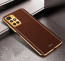 Vaku ® Xiaomi Redmi 10 Prime Luxemberg Series Leather Stitched Gold Electroplated Soft TPU Back Cover