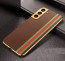Vaku ® Samsung Galaxy S22 Plus Felix Line Leather Stitched Gold Electroplated Soft TPU Back Cover Case