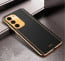 Vaku ® Samsung Galaxy S23 Luxemberg Series Leather Stitched Gold Electroplated Soft TPU Back Cover