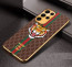Vaku ® Samsung Galaxy S23 Ultra Lynx Leather Stitched Gold Electroplated Soft TPU Back Cover Case