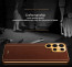 Vaku ® Samsung Galaxy S24 Ultra Luxemberg Leather Pattern Gold Electroplated Soft TPU Back Cover
