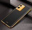 Vaku ® Vivo T1x  Luxemberg Series Leather Stitched Gold Electroplated Soft TPU Back Cover