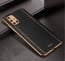 Vaku ® Samsung Galaxy A51 Vertical  Leather Stitched Gold Electroplated Soft TPU Back Cover