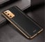 Vaku ® Samsung Galaxy F02s Vertical Leather Stitched Gold Electroplated Soft TPU Back Cover