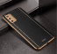 Vaku ® Samsung Galaxy A02S Vertical Leather Stitched Gold Electroplated Soft TPU Back Cover