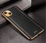 Vaku ® For Apple iPhone 13 Luxemberg Series Leather Stitched Gold Electroplated Soft TPU Back Cover