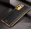 Vaku ® Oppo A16 Luxemberg Series Leather Stitched Gold Electroplated Soft TPU Back Cover