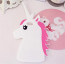 Cute Cases ™ Apple iPhone SE 2020 Cute Unicorn Horse Design Ultra-Soft Gel Silicon Case Back Cover - White + Pink