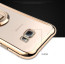 MeePhone ® For Samsung Galaxy S7 Edge Metal Electroplated Bumper with FullView Transparent Finish + inbuilt Kickstand Back Cover