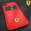 Ferrari ® Apple iPhone 8 SP America series Carbon fibre finish - inbuilt Credit card holder back cover