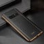 VAKU ® Samsung Galaxy Note 8 Vertical Leather Stitched Gold Electroplated Soft TPU Back Cover