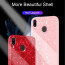 VAKU ® Samsung Galaxy M20 Glossy Marble with 9H hardness tempered glass overlay Back Cover