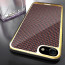 VAKU ® Apple iPhone 8 Colored Carbon Fiber with Golden Electroplated layering hard PC Back Cover