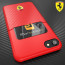 Ferrari ® Apple iPhone 7 SP America series Carbon fibre finish - inbuilt Credit card holder back cover