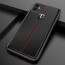 Ferrari ® Apple iPhone 11 Vertical Contrasted Stripe - Material Heritage leather Hard Case Back Cover