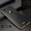 VAKU ® Apple iPhone 8 Plus Vertical Leather Stitched Gold Electroplated Soft TPU Back Cover