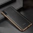 Vaku ® Samsung Galaxy A70 Vertical Leather Stitched Gold Electroplated Soft TPU Back Cover