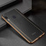 Vaku ® Samsung Galaxy A20 / A30 Vertical Leather Stitched Gold Electroplated Soft TPU Back Cover