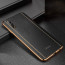 Vaku ®  Vivo S1 Vertical Leather Stitched Gold Electroplated Soft TPU Back Cover