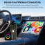 eller santé ® AUTOGLIDE Wireless Apple CarPlay & Android Auto Adapter Video Streaming YouTube, Netflix, GPS Navigation, Backup Camera & TF Card Playback for All Cars