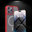 Vaku Luxos ® 2In1 Combo Apple iPhone 14 Pro Max Translucent MagPro Armor Protective Metal Camera Back Cover with 3D Tempered Glass