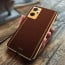 Vaku ® Oppo K10 4G Luxemberg Series Leather Stitched Gold Electroplated Soft TPU Back Cover