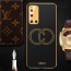 Vaku ® Vivo V19 Skylar Leather Pattern Gold Electroplated Soft TPU Back Cover