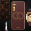 Vaku ® Oneplus Nord Skylar Leather Pattern Gold Electroplated Soft TPU Back Cover