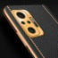 Vaku ® Redmi Note 10 Pro Max Luxemberg Leather Stitched Gold Electroplated Soft TPU Back Cover