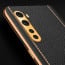 Vaku ® OnePlus Nord Luxemberg Series Leather Stitched Gold Electroplated Soft TPU Back Cover