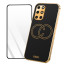 Vaku ® 2In1 Combo OnePlus 8T Skylar Leather Pattern Gold Electroplated Soft TPU Back Cover with 9H Shatterproof Tempered Glass