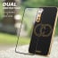 Vaku ® 2In1 Combo OnePlus Nord Skylar Leather Pattern Gold Electroplated Soft TPU Back Cover with 9H Shatterproof Tempered Glass