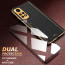 Vaku ® 2In1 Combo Xiaomi Redmi Note 11 Luxemberg Leather Stitched Gold Electroplated Case with ESD Anti-Static Shatterproof Tempered Glass