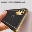 Vaku ® 2In1 Combo Samsung Galaxy M31 Luxemberg Leather Stitched Gold Electroplated Case with 9H Shatterproof Tempered Glass