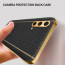 Vaku ® 2In1 Combo OnePlus Nord CE Luxemberg Leather Stitched Gold Electroplated Case with ESD Anti-Static Shatterproof Tempered Glass