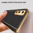 Vaku ® 2In1 Combo Vivo V20 SE Luxemberg Leather Stitched Gold Electroplated Case with with ESD Anti-Static Shatterproof Tempered Glass