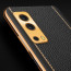 Vaku ® Vivo iQoo Z3 5G Luxemberg Series Leather Stitched Gold Electroplated Soft TPU Back Cover