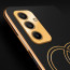 Vaku ® Samsung Galaxy A24 4G Skylar Leather Pattern Gold Electroplated Soft TPU Back Cover