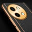 Vaku ® Vivo Y58 5G Luxemberg Leather Pattern Gold Electroplated Soft TPU Back Cover