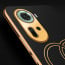 Vaku ® Oppo Reno11 5G Skylar Leather Pattern Gold Electroplated Soft TPU Back Cover