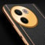 Vaku ® Vivo V30e 5G Luxemberg Leather Pattern Gold Electroplated Soft TPU Back Cover