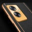 Vaku ® Oppo A79 5G Luxemberg Leather Pattern Gold Electroplated Soft TPU Back Cover