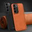 Vaku ® Vivo V27 5G Luxe Premium Leather Stitched Non-Slip Grip Protective Back Cover