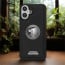 Vaku ® Apple iPhone 16 Plus Regal Shield Metal Lion Engraved Leather Protective Back Cover